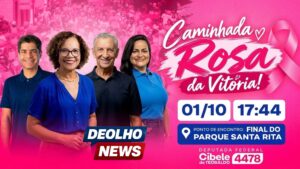 Cibele de Teobaldo, 4478, reúne apoiadores na Caminhada Rosa da Vitória no dia 1º de outubro